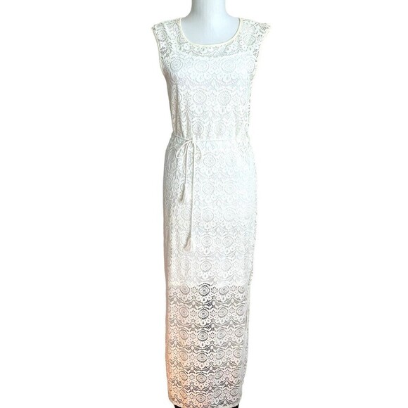 Neiman Marcus Sheer Lace Slip Maxi Dress size 4 Slip Whimsigoth Fairy sheer Boho - Picture 1 of 13